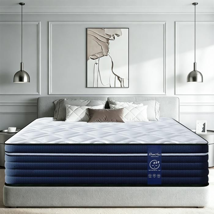Matelas 140x200 cm Mousse RH + Mémoire de Forme Épais 28 cm Hypoallergénique Soutien Parfait Soulage Douleurs Dos Durable