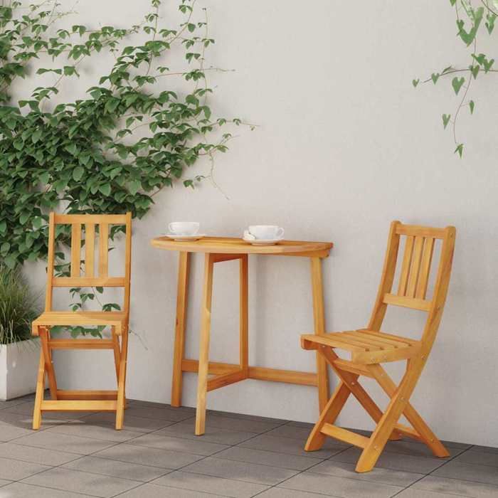 Set de 2 Chaises de Bistrot Dextérieur - (par siège) : 110 kg&Anti Intempéries - bois dacacia massif - marron@tyq36u Set de 2 Chaises de Bistrot Dextérieur - (par siège) : 110 kg&Anti Intempéries - bois dacacia massif - marron@tyq36u