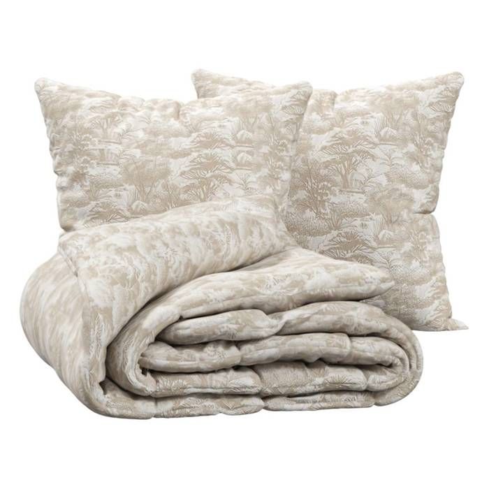 Parure de lit Jouy 220x240cm beige - Atmosphera Créateur dintérieur Parure de lit Jouy 220x240cm beige - Atmosphera Créateur dintérieur