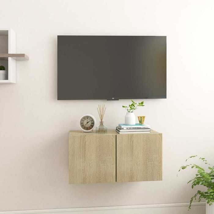 Basboard salon VIDAXL Meuble HIFI suspendu Chêne sonoma 60x30x30 cm[5851]