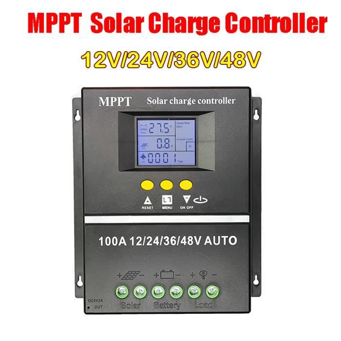 100A-Régulateur MPPT de Charge pour panneaux solaires, 12V-24V-36V
