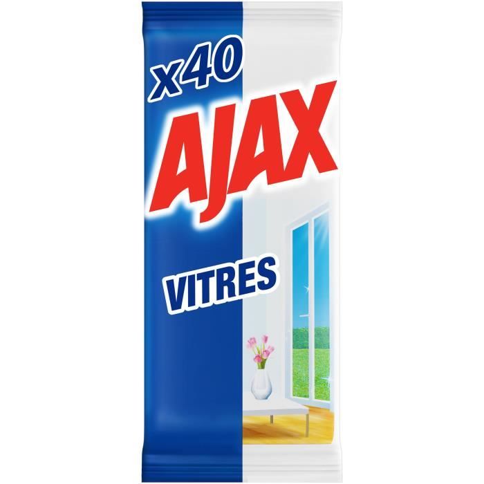 AJAX Triple Action Lingettes pour vitres carreaux miroirs et autres surfaces brillantes 40 Pièces - vue 6