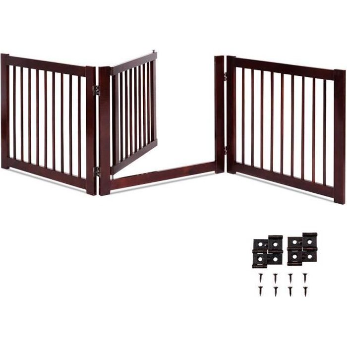 Meilleurs prix pour Barrière de Protection pour Animaux de Compagnie avec Plusieurs Panneau Tournable sur 360° et Porte d’Entrer (Formation 3)