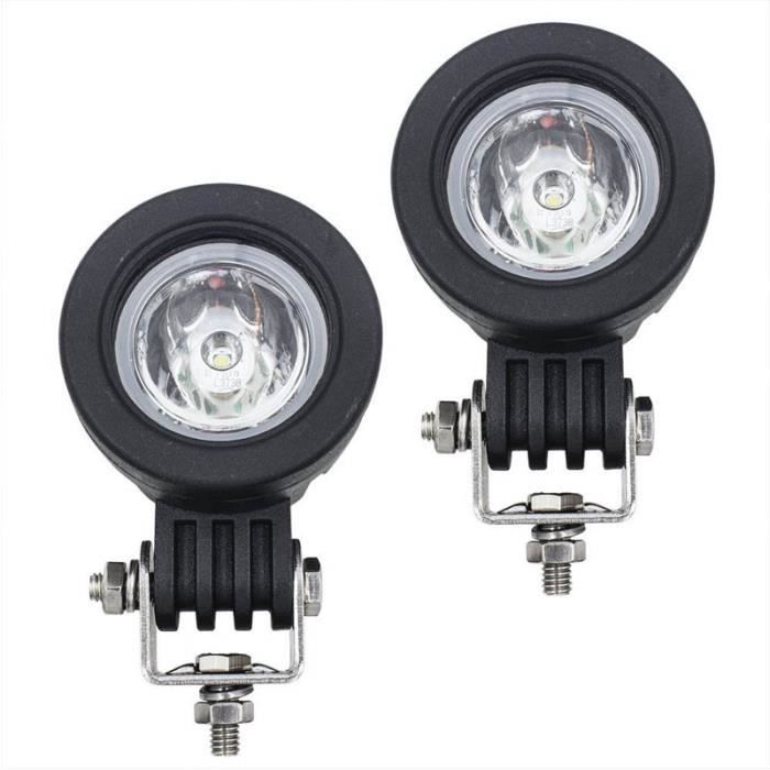 2pcs)Phare Led Moto, Phare de Travail à Led 10W Longue Portee Moto Led  Light Bar - Cdiscount Auto