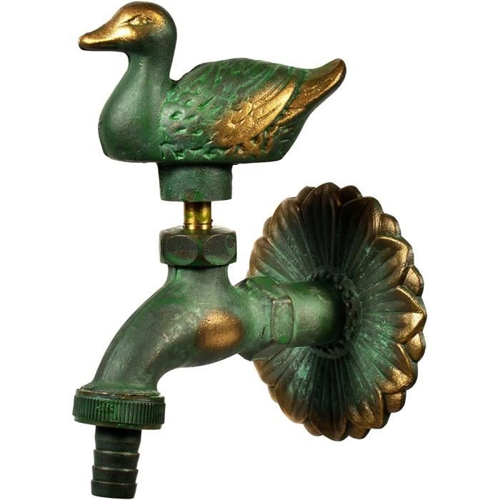 Robinet Jardin Grenouille Variosan - Effet Laiton Patiné 1/2" Avec Rosace Murale