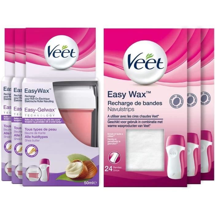 Lot Easywax - Bandes De Tissu Cire Epilation Et Recharges De Cire Chaude  Epilation 50Ml (72 Bandes Et 3 Recharges)[290] - Cdiscount Au Quotidien