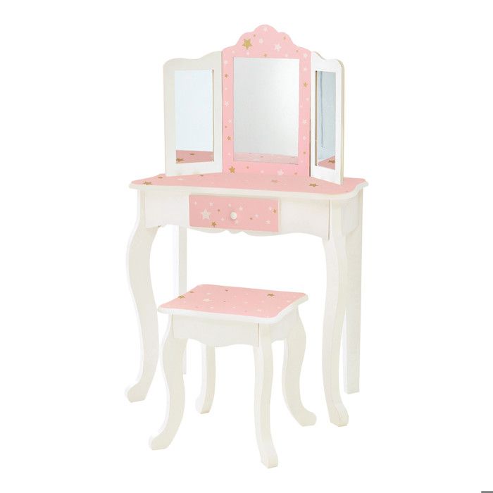 Coiffeuse enfant Teamson Kids blanc/rose 60 X 29 X 100