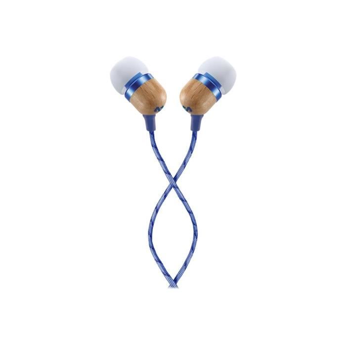 Ecouteurs intra-auriculaire Smile Jamaica - House of Marley - Jack 35mm - Isolation acoustique - Bleu
