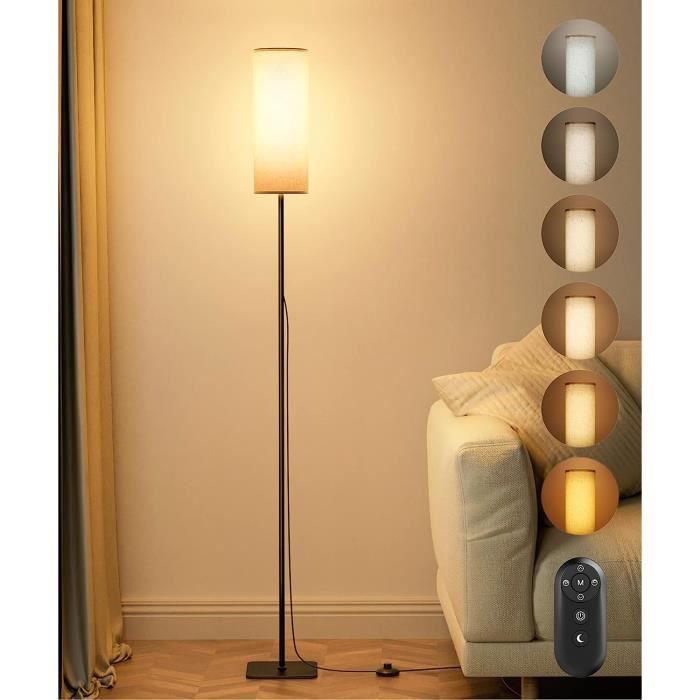 Lampadaire Salon LED Dimmable 20W Papier Lampadaire 2 en 1 Lampe