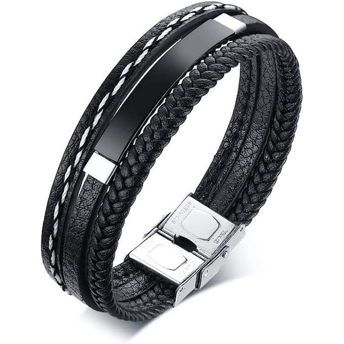 Bracelet Homme Luxe Argent - 20.5cm