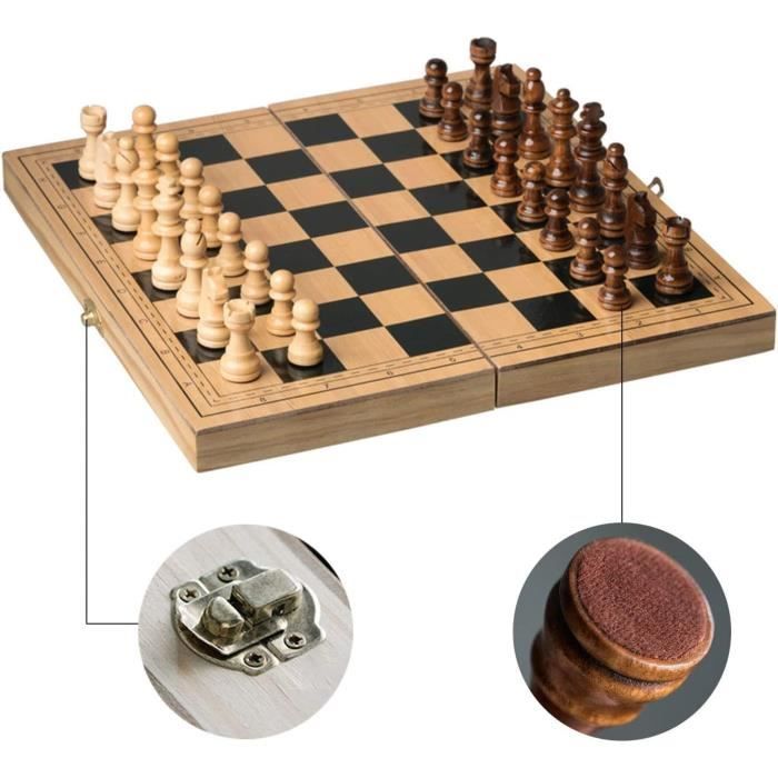 Jeu D'Échecs En Bois Magnétique Pliable Portable - Pour Adultes Et Enfants, Voyage Et Initiation
