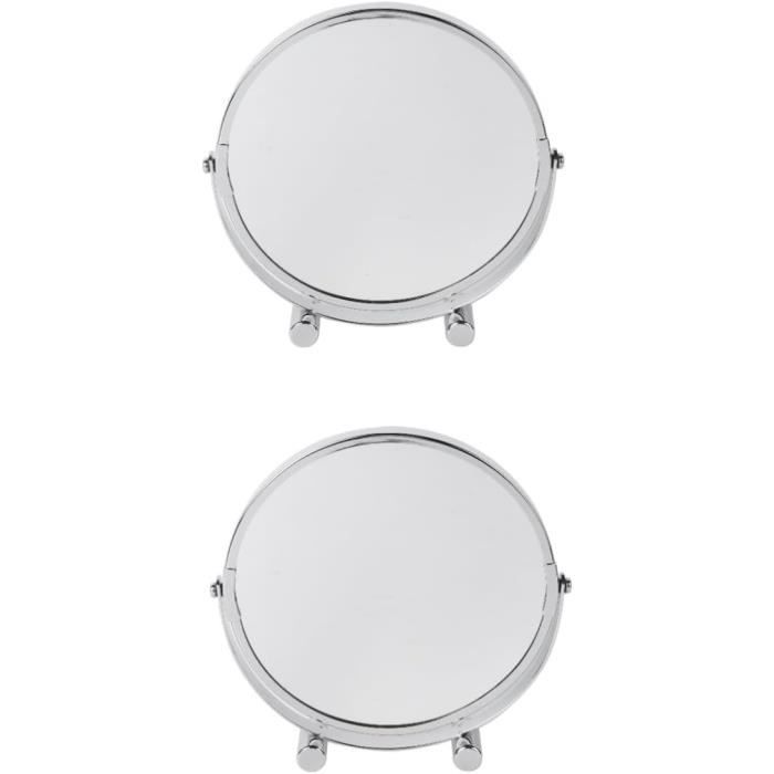 Miroir De Maquillage Pliable FOMIYES - Lot De 2 - Dimensions 21x19 Cm - Posable Sur Table Ou Accrochable Au Mur - Double Usage Pratique - Verre Et Plastique