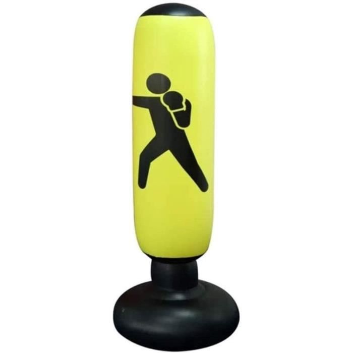 Sac De Boxe Gonflable Autoportant – 145 X 24 Cm, PVC, Deux Compartiments (eau/sable + Air)