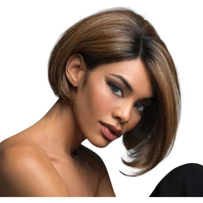 Perruque Courte Homme Gary Marron Naturel - Cheveux Droits, Neuf Avec Étiquettes