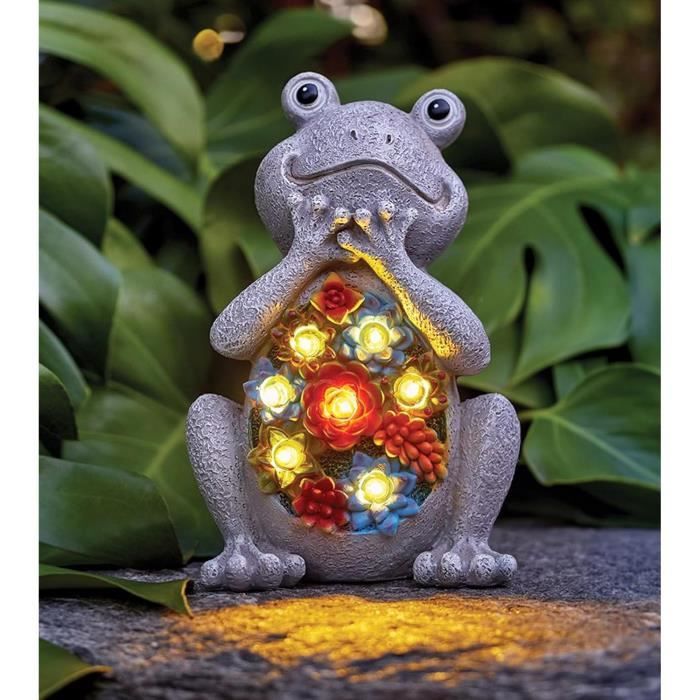 GuKKK Statue Éléphant Solaire Jardin - Lumière LED Auto - Décoration Extérieure Ou Intérieure - Cadeau Maman