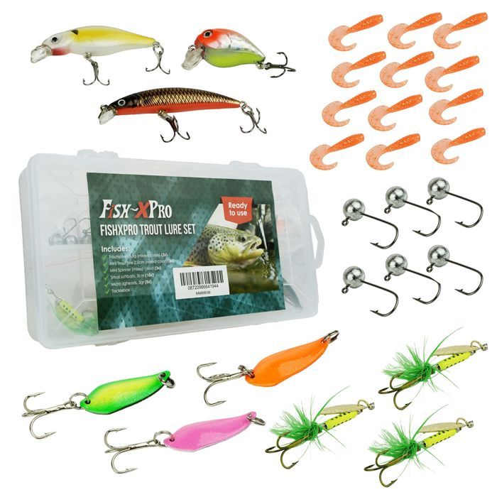 Kit De 20 Leurres De Pêche – Cuillères, Leurres Et Plombs, Pour Carpe, Perche, Truite, Eau Douce Et Salée