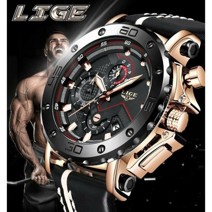 Superbe Montre De Luxe Sport Top Qualité Homme top marque CUIR Date  Chronograph Militaire Etanche nouveauté 2019 2019 , - Achat/vente montre  Homme Cuir - Cdiscount