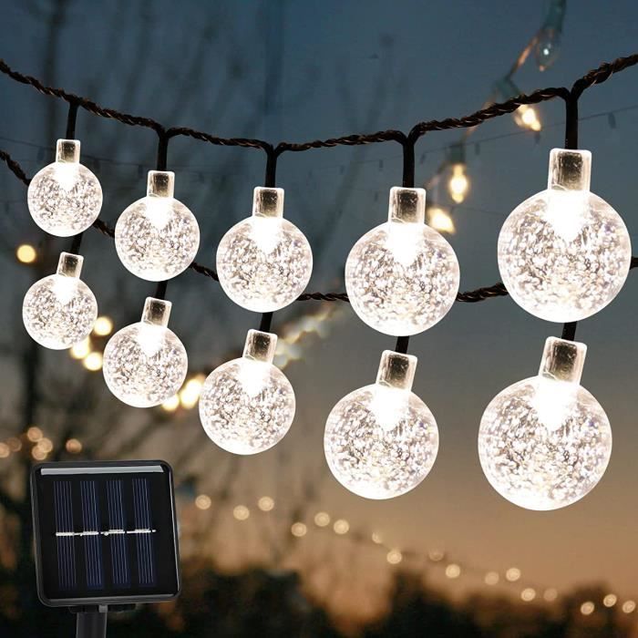 2 Guirlandes Solaires Extérieur 400 LED - 8 Modes - Étanche IP65 - 8 Mètres - Pour Jardin, Terrasse, Noël, Mariage - 4