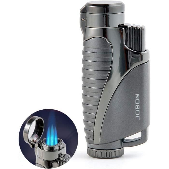 Briquet Métal Coupe-Vent Rechargeable – Style Cuboïde Élégant Avec Coffret Cadeau, Allumage Latéral (Butane Non Inclus)