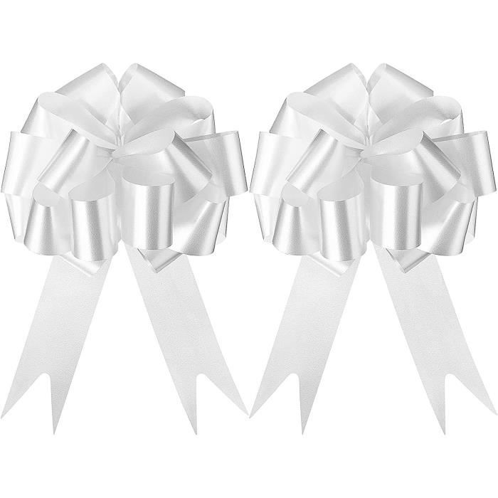 GWHOLE Lot de 60 Nœuds Automatiques Nœuds Rubans à Tirer pour Noël Mariage Fête Décoration de Voiture Maison Fleuriste Cadeaux Emballage Anniversaire