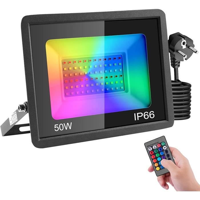 Projecteur LED Couleur RGB Extérieur avec Télécommande