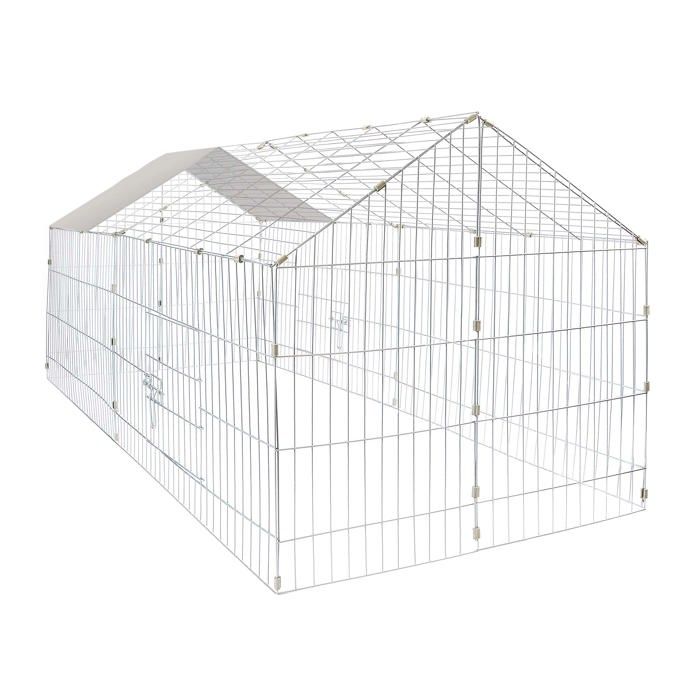 Wiltec Parc enclos pour petits animaux domestiques – 1800 x 750 x 750 mm – en Acier – Clôture verrouillable avec Toit grillagé à pig