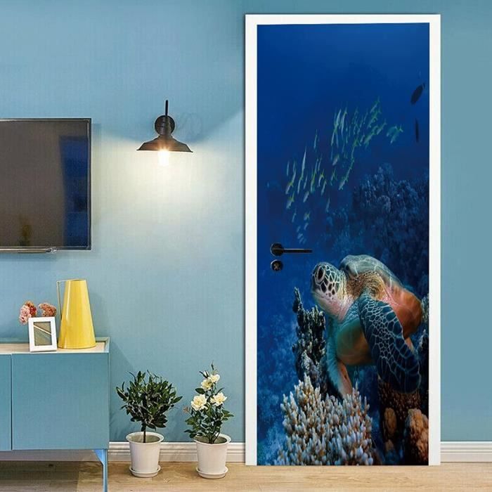 Autocollant Mural Géant Tulup - Récif De Corail, 85x205 Cm, Repositionnable Magic Stick