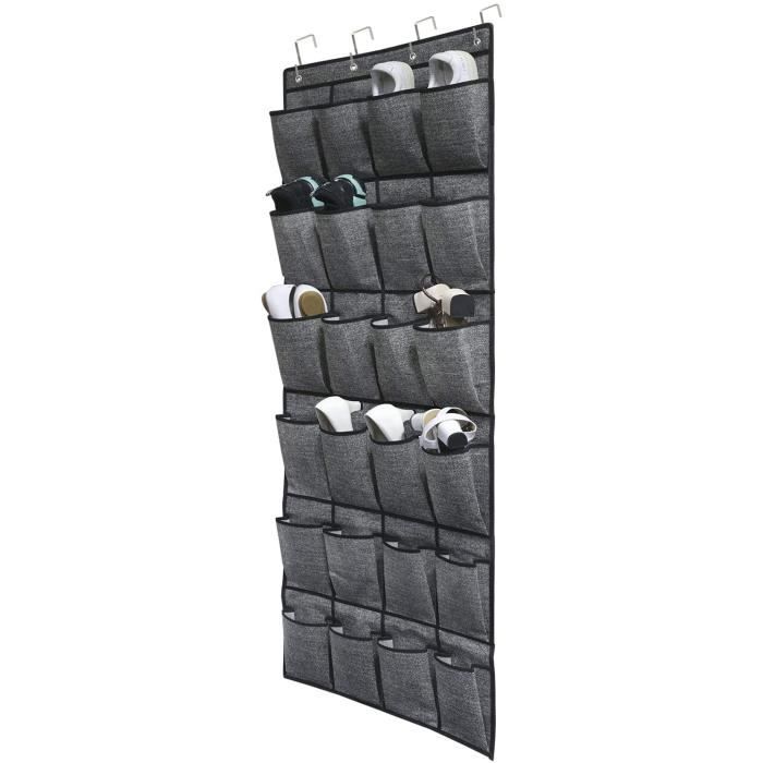 Étagère à Chaussures Suspendue Wifehelper - 24 Poches, Rangement Organisateur Pour Placard Ou Porte (Beige) - 5