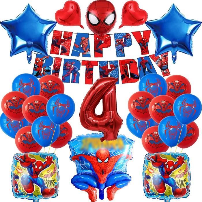 Spiderma Enfant Ballons Anniv Deco 4 Ans,Décorations Anniversaire Fête  Garçon Fille,Decoration Fete Ballon Latex Kit,Party Dé[u336] - Cdiscount  Maison