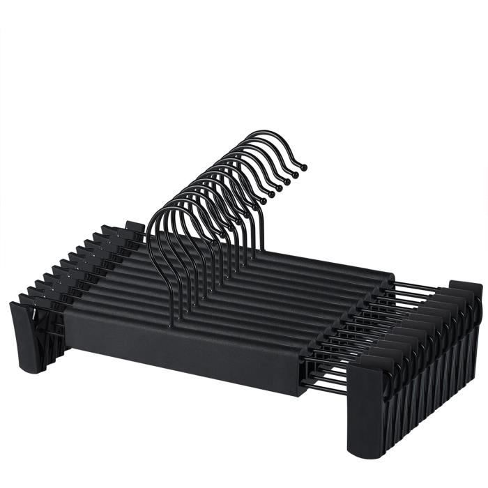 Lot de 12 cintres pour jupes et manteaux avec pinces - Pour gagner de la place - Pour pantalons jupes pantalons vêtements
