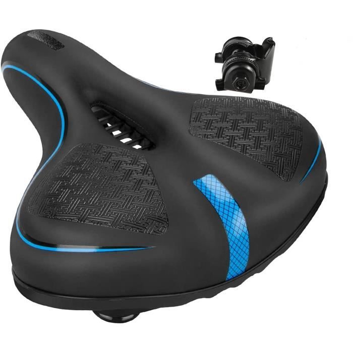 Selle Vélo Confortable Ergonomique – Double Ressort Amortisseur, Imperméable, Creuse, Pour Route, VTT Et Ville