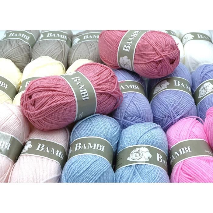 Lot de 20 pelotes de laine layette couleurs assorties[512] - Cdiscount  Beaux-Arts et Loisirs créatifs