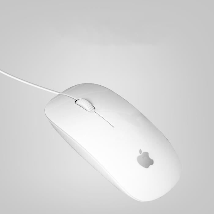 SOURIS FILAIRE CABLEE FINE DESIGN MOUSE STYLE APPLE MAC PC PORTABLE BLANCHE  - Cdiscount Informatique