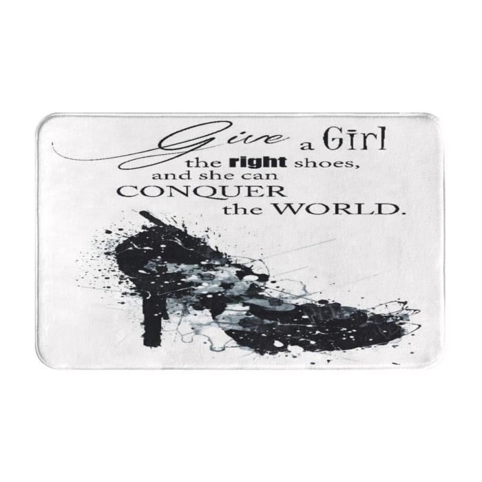 Tapis D Entree Paillasson Citation De Chaussures De Mode Femme Cuisine Chambre Salle De Bain Antiderapant 80x50cm Cdiscount Maison