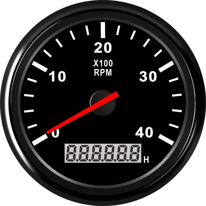 Jauge de carburant,Nouveau 3 8K RPM Tacho tachymètre jauge compte tours avec compteur horaire 85mm essence Diesel 12V - Type 4K-BN