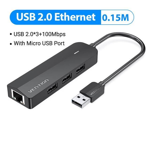 Cartes réseau,adaptateur Ethernet USB 1000 à RJ45, 3.0 Mbps, Hub avec ...