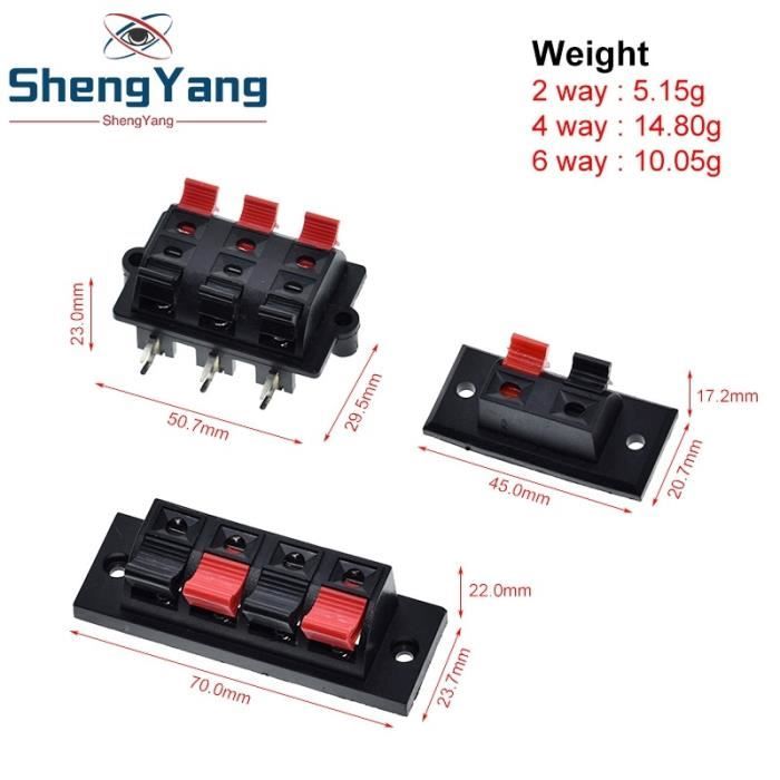 4 Connect 2 borniers de haut-parleur (1x6mm² + 2x10mm²