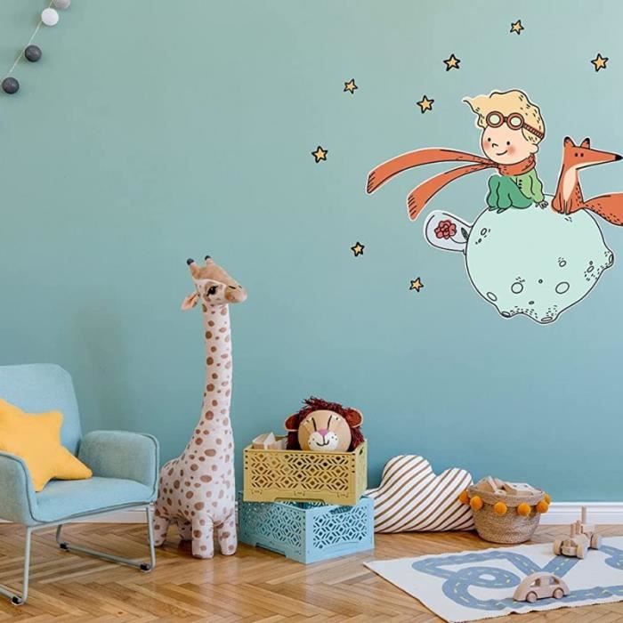 NB89386 Sticker mural enfant Le Petit Prince et le renard sur la lune  Décoration murale stickers muraux - Cdiscount Maison