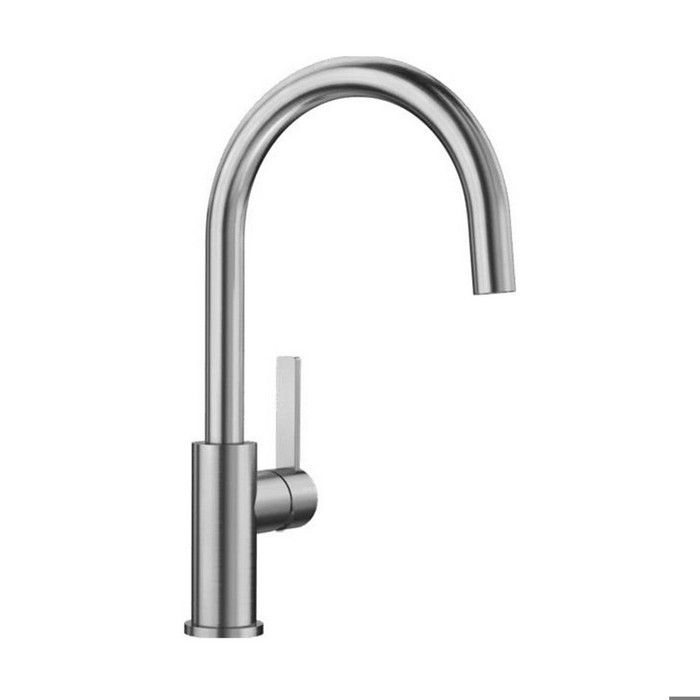 Mitigeur cuisine - Blanco - Candor - Bec col de cygne pivotant 360° - Cartouche céramique - Inox brossé massif