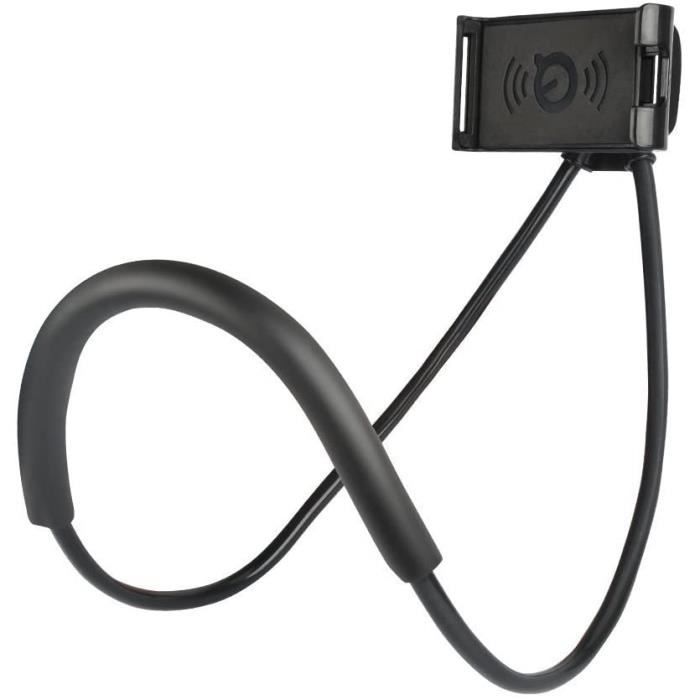 Support Téléphone Universel Autfit Pour Cou/lit/canapé - Pliable, Réglable 360° - Compatible Smartphones Et Tablettes Jusqu'à 7,5 Pouces