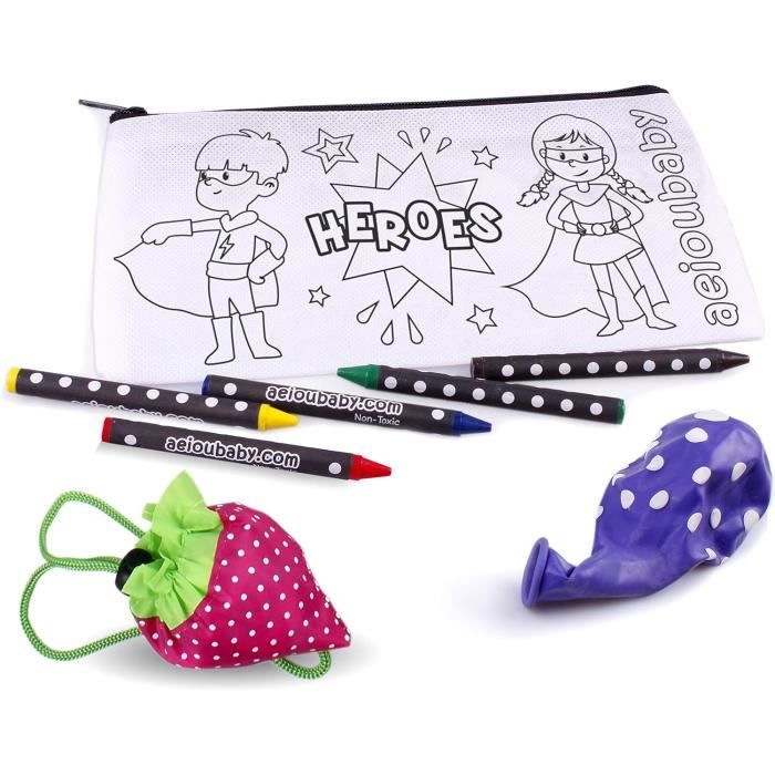 Lot De 15 Trousses à Colorier Avec Crayons De Cire - Cadeau Anniversaire Enfants Non Toxique Certifié CE