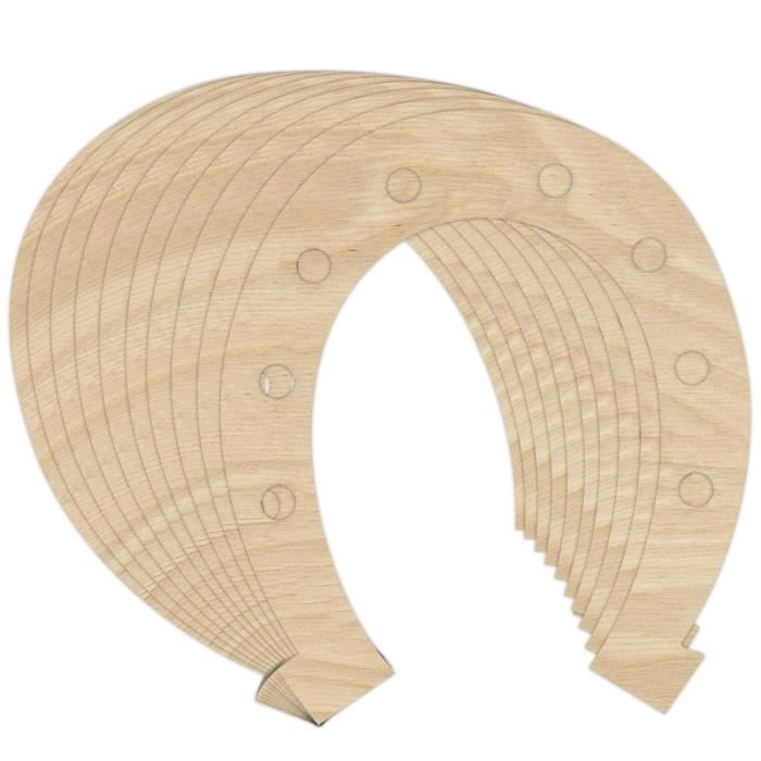 Creative Deco 10 Formes Fer à Cheval En Bois Contreplaqué - 16,5x14,5 Cm - Idéales Pour Décoration, Peinture Et DIY