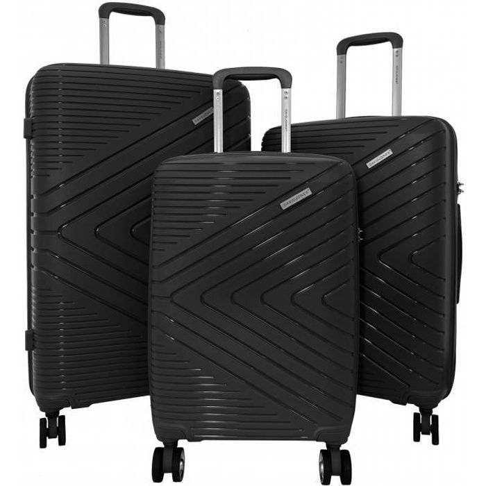 Set de 3 valises 55cm-65cm-75cm Synthétique NOIR - BA8001A3 -