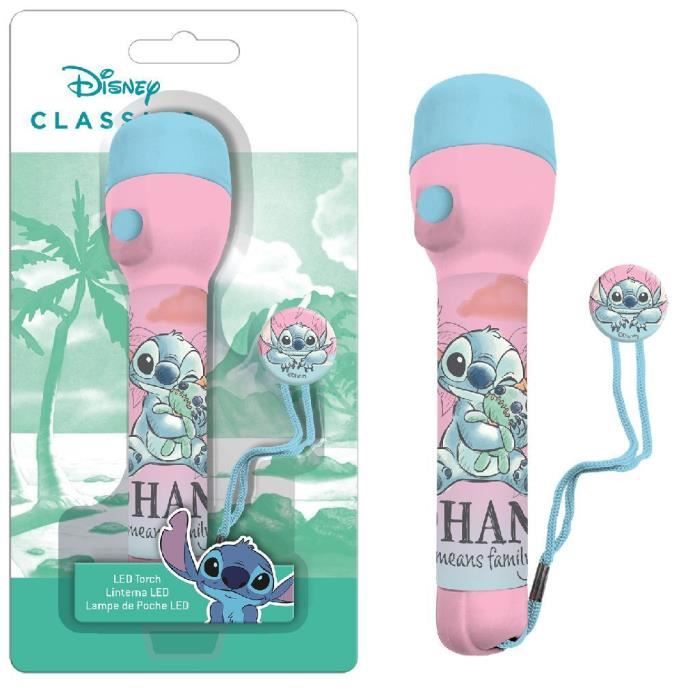 Lampe de poche - Disney - Stitch - 16 cm - Rose et Bleu - Non rechargeable