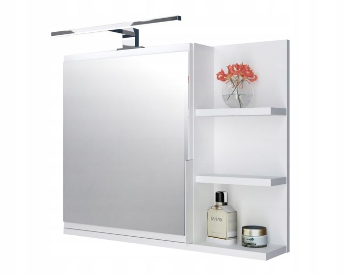 Armoire miroir de salle de bain avec étagères et éclairage LED, miroir