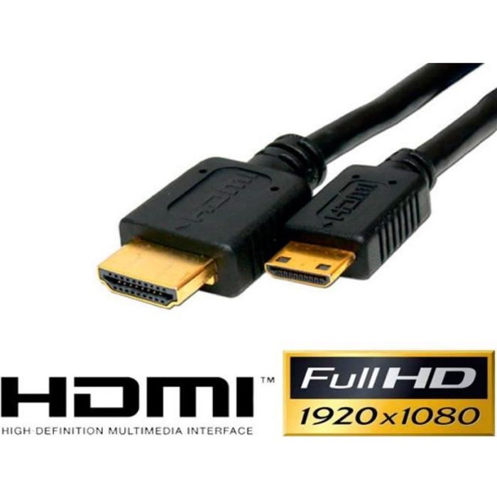 CABLE HDMI vers Mini HDMI 1.4 OR 3 Mètres