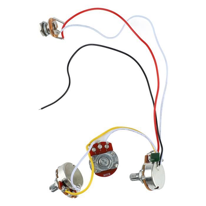 Faisceau De Câblage Pour Basse, 2 Volumes 1 Tonalité 500 K, 3 Voies, Commutateur, Faisceau De Câblage Pré-câblé Pour Basse Jazz / Guitare électrique