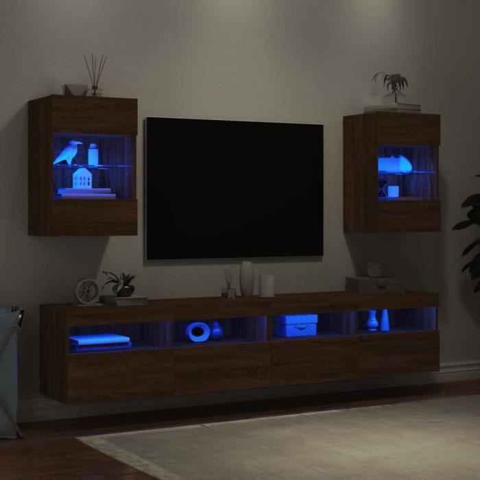 Mobile TV Sospeso, Set-Top Box Mobile TV Galleggiante in Legno con 2 Cassetti, Soggiorno Camera da Letto TV Parete Sfondo Mensola a Muro/Grigio / 120 cm