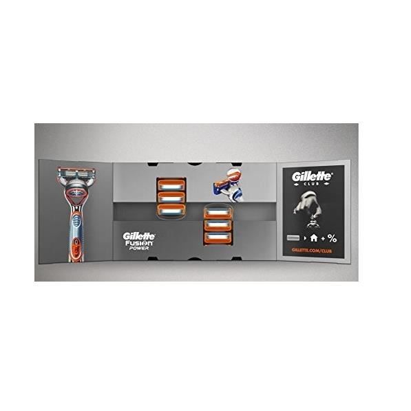 Coffret Gillette Fusion5 - Rasoir + 4 Lames De Rechange + Gel De Barbe - Idéal Pour Un Rasage Précis Et Confortable