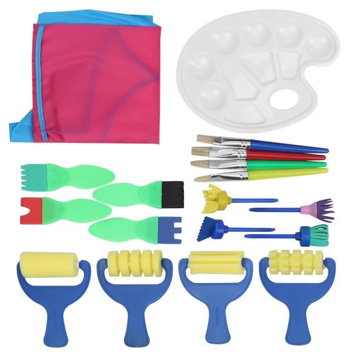 Set De 12 Pinceaux à Peinture Pour Enfants – Tête Plate, Idéal Pour Aquarelle Et Acrylique – Manche Doux Et Violet